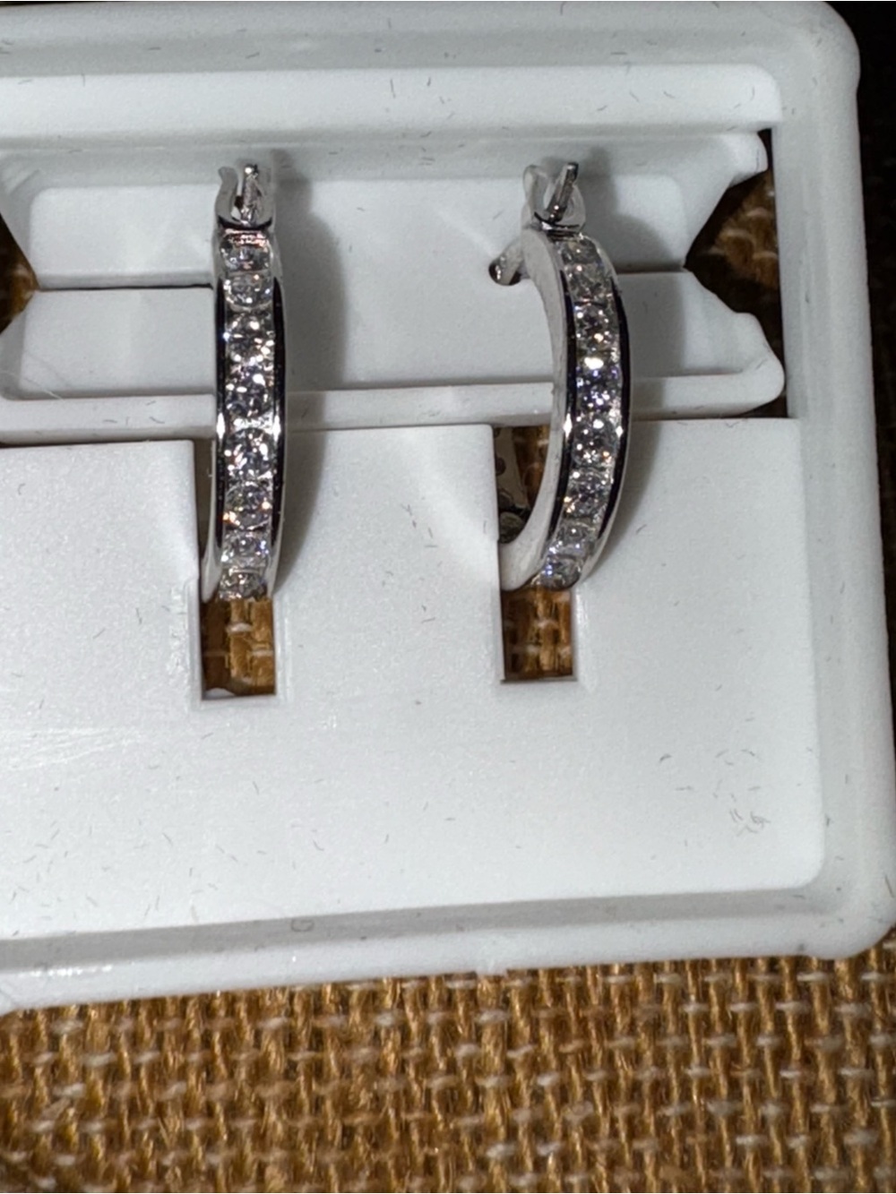 Solid Sterling Silver TWO CARAT Full Wrap Moissanite Huggie Hoops